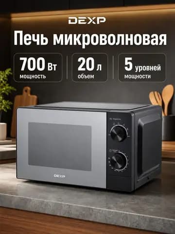Микроволновая печь в интерьерной товарной карточке