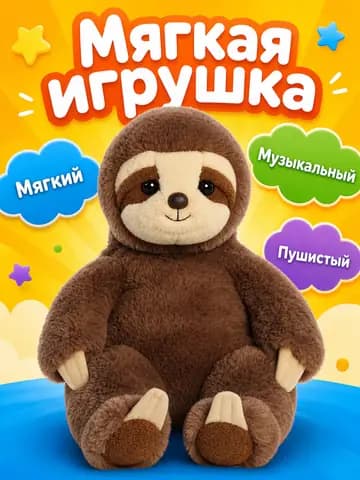 Мягкая игрушка в яркой рекламной сцене